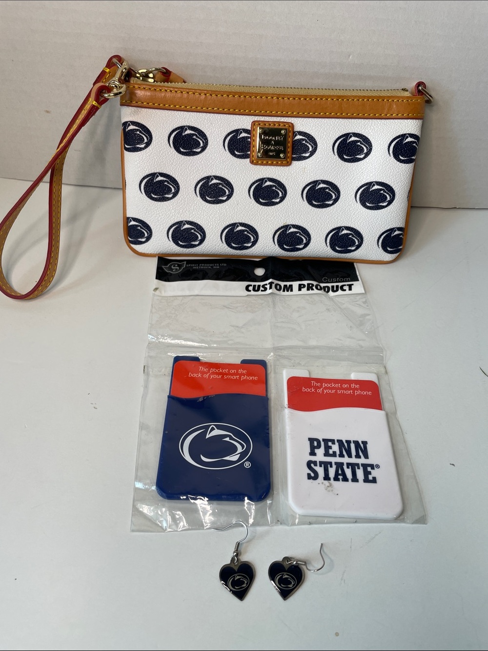 Dooney & Bourke  Penn State Wristlet , Phone card holders and earrings